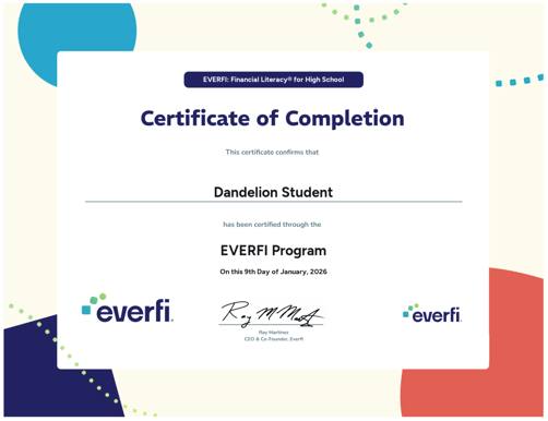 example of a student certificate of completion